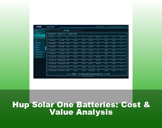 Hup Solar One Batteries: Cost & Value Analysis